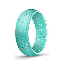 Blue Flash Blue Sparkling Silicone Ring - Glittery, European and American Style, Couple Ring.