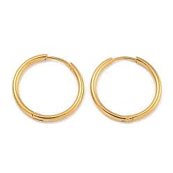Золотой Вакуумное покрытие pvd 304 серьги-кольца из нержавеющей стали для женщин, золотые, 14 датчик, 18x1.6 мм, штифты : 0.7 мм