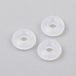 Clear Rubber O Rings, Donut Spacer Beads, Fit European Clip Stopper Beads, Clear, 3.5x1.5mm, 1.2mm Inner Diameter