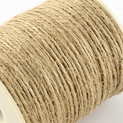 Tan Jute Cord, Jute String, Jute Twine, for Jewelry Making, Tan, 1~2mm, about 109.36 yards(100m)/roll