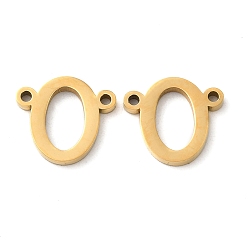 Letter O Ion Plating(IP) 304 Stainless Steel Connector Charms, Letter, Letter O, 10x11x1.5mm, Hole: 1.2mm
