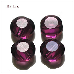 Purple Imitation Austrian Crystal Beads, Grade AAA, Faceted, Flat Round, Purple, 6x3.5mm, Hole: 0.7~0.9mm