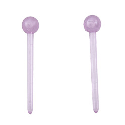 Plum Plastic Tiny Ball Stud Earrings, Post Earrings for Women, Plum, 14x2.5mm, Pin: 0.9mm