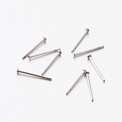 Stainless Steel Color 304 Stainless Steel Stud Earring Findings, Stainless Steel Color, 12x1.5mm, Pin: 0.6mm