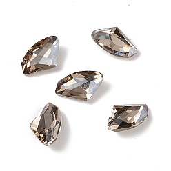 Satin Glass Rhinestone Cabochons, Pointed Back & Back Plated, Triangle, Satin, 9x14x4mm