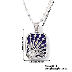 Платина Минималистичные латунные эмалевые подвески в виде звезд, ожерелья из цепочек для женщин, платина, 15.75 дюйм (40 см)