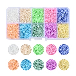 Mixed Color 80000Pcs 10 Colors 12/0 Glass Seed Beads, Ceylon, Small Craft Beads for DIY Jewelry Making, Round, Mixed Color, 12/0, 2mm, Hole: 1mm, 800pcs/color