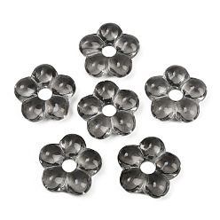 Серый Прозрачные стеклянные бусины, цветок, серые, 24x25x7 мм, отверстие : 6 мм