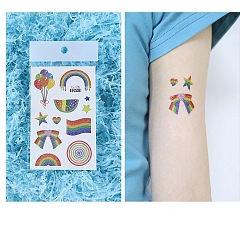  баллон Гордость Радужный флаг съемные временные татуировки бумажные наклейки,  баллон, 12x7.5 см