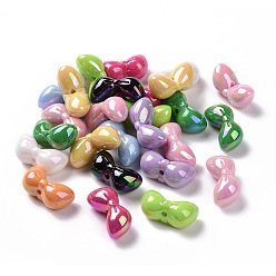 Mixed Color Opaque Acrylic Imitation Shell Beads, Bowknot, Mixed Color, 14.5x29x13mm, Hole: 2.5mm