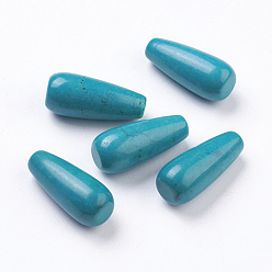 Howlite Natural Magnesite Beads, Dyed, Half Drilled, teardrop, 20x9mm, Half Hole: 0.8mm