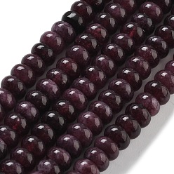 Dark Red Natural White Jade Beads Strands, Dyed, Rondelle, Dark Red, 8x5mm, Hole: 1mm, about 74pcs/strand, 15.15 inch(38.5cm)