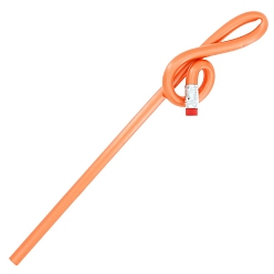 Orange Solid Color Plastic Imitation Wood Pencil, High Musical Note Pencil, for Office & School Supplies, Orange, 200x7mm