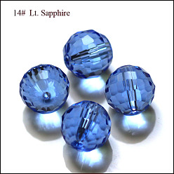 Cornflower Blue Imitation Austrian Crystal Beads, Grade AAA, Faceted, Round, Cornflower Blue, 6mm, Hole: 0.7~0.9mm