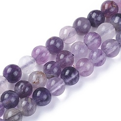 Fluorite Natural Fluorite Beads Strands, Round, 6mm, Hole: 0.8mm, about 65~66pcs/strand, 14.9~15.1 inch(38~38.5cm)
