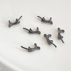 Gunmetal Brass Head Pins, Fishtail, for Baroque Pearl Making, Gunmetal, 17x4mm
