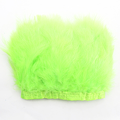 Green Yellow Turkey Feather Fringe Trimming, Costume Accessories, Dyed, Green Yellow, 5-1/8 inch(130mm), about 2.19 Yards(2m)/Bag