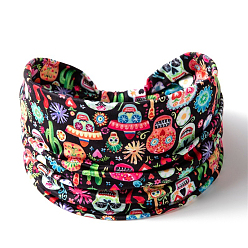 Разноцветный Хэллоуин сахарный череп с рисунком эластичные эластичные повязки на голову для йоги, спортивные повязки на голову для женщин и девочек, красочный, 240x150 мм