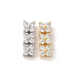 (52) Непрозрачная лаванда Кулоны из экологически чистой латуни с микропаве и кубическим цирконием, многожильных ссылки, без кадмия, без никеля и без свинца, разноцветные, 14x4.5x3.5 мм, отверстие : 3x1 мм