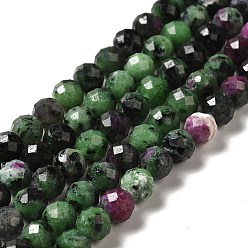 Ruby in Zoisite Natural Ruby in Zoisite Beads Strands, Faceted, Round, 6mm, Hole: 0.9mm, about 65pcs/strand, 15.16''(38.5cm)