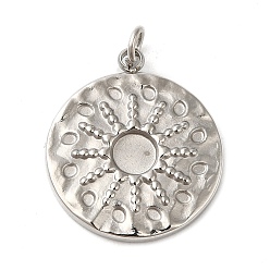 Stainless Steel Color 304 Stainless Steel Pendant Cabochon Settings, Flat Round, Stainless Steel Color, Tray: 3.8mm, 18x16x1.9mm, Hole: 2.7mm