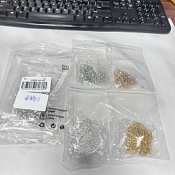 (52) Непрозрачная лаванда 400 шт 4 цвета сплава застежки-клешни омара, с 800 соединительными кольцами, разноцветные, 12x7x3 мм, отверстие : 1.2 мм