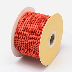 Red Nylon Threads, Milan Cords/Twisted Cords, Red, 3mm, about 21.87 yards(20m)/roll