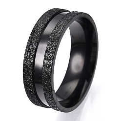 Черный 201 рифленое кольцо из нержавеющей стали для мужчин и женщин, электрофорез черный, внутренний диаметр: 21 мм, широк: 8 мм