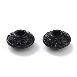 Черный 304 из нержавеющей стали бусы, двухконусные, чёрные, 8x4.5 мм, отверстие : 2 мм