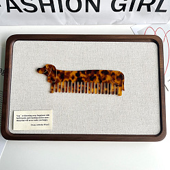 Кокосово-Коричневый Гребни для волос из ацетата целлюлозы, аксессуары для волос для женщин и девочек, собака, кокосового коричневый, 165x65 мм