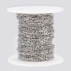 Stainless Steel Color 304 Stainless Steel link Chains, with Spool, Star, Soldered, Stainless Steel Color, 10x4.5x1mm, about 10m/roll