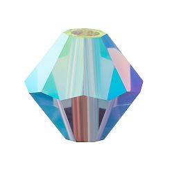 20410 20000 Tanzanite AB 2x Хрустальные бусины preciosa®, чешский хрусталь, биконус(451 69 302 рондель), 20410 20000 танзанит ab 2x, 4 мм, отверстие : 0.8 мм