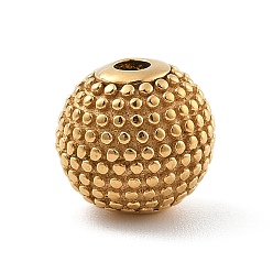 Золотой 304 из нержавеющей стали бусы, круглые, ионное покрытие (ip), золотые, 10.5x9.5 мм, отверстие : 2 мм