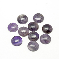 Amethyst Natural Amethyst Cabochons, Half Round/Dome, 6x3~4mm