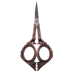 Red Copper & Stainless steel Color Stainless Steel Phoenix Scissors, Alloy Handle, Embroidery Scissors, Sewing Scissors, Red Copper & Stainless steel Color, 12.6cm