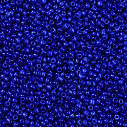 Синий Бисер из стекла , непрозрачные семян цветов, маленькие бусины для изготовления ювелирных изделий, круглые, синие, 2 мм, отверстие: 1 мм, Около 30000 шт / фунт