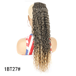 22 inches 1BT27# Длинные вьющиеся волосы, наращивание хвоста с помощью эластичного шнурка — варианты 16 дюймов и 22 дюймов