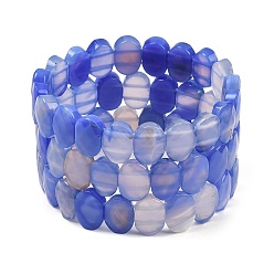 Natural Agate Dyed & Heated Natural Agate Oval Beaded Stretch Bracelet, Gemstone Jewelry for Women, Inner Diameter: 2-1/8 inch(5.4~5.5cm)
