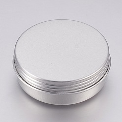Platinum Round Aluminium Tin Cans, Aluminium Jar, Storage Containers for Cosmetic, Candles, Candies, with Screw Top Lid, Platinum, 4.8x1.7cm, Capacity: 25ml(0.84 fl. oz)