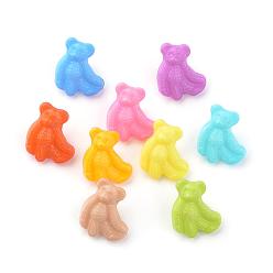 Mixed Color Acrylic Shank Buttons, Bear, Mixed Color, 16.5x14x2mm, Hole: 3mm