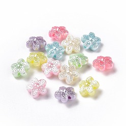 Mixed Color Imitation Pearl Acrylic Beads, Flower, Mixed Color, 10x10.5x6mm, Hole: 1.5mm, about 2000pcs/500g