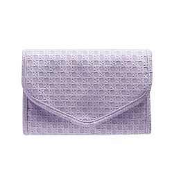 Lilac PU Leather with Cloth Jewelry Storage Bag, Necklace, Earring Organizer High-end Jewelry Bag, Lilac, 43x23x1cm