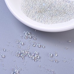 Clear Bubble Beads, DIY 3D Nail Art Decoration Mini Glass Beads, Tiny Caviar Nail Beads, Clear, 0.6~3mm, about 450g/bag