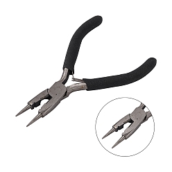 Black 45# Carbon Steel Round Nose Pliers, Wire Cutter, Hand Tools, Polishing, Black, 12.5x7.7x0.9cm