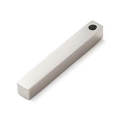 Нержавеющая Сталь Цвет Не тускнеет 304 подвеска из полированной нержавеющей стали, бар, цвет нержавеющей стали, 28x4x4 мм, отверстие : 2 мм