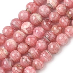 Rhodochrosite Brins de perles de rhodochrosite argentine naturelles, ronde, Grade a, 8mm, Trou: 0.7mm, Environ 53 pcs/chapelet, 15.55 pouce (39.5 cm)