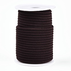 Кокосово-Коричневый Плетеные шнуры полиэфира, кокосового коричневый, 4 мм, около 21.87 ярдов (20 м) / рулон