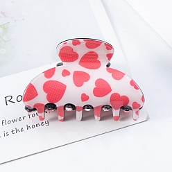 Heart PVC Claw Hair Clips for Women, Large Claw Clip for Thick Hair, Heart, 37x65x36mm