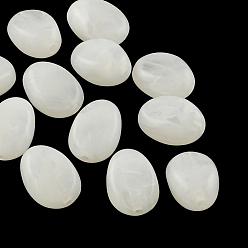 Белый Овальной имитация драгоценных камней акриловые бусины, белые, 18x13x9.5 мм, Отверстие : 2 мм , около 310 шт / 500 г