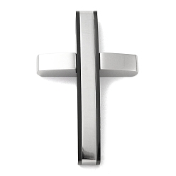 Нержавеющая Сталь Цвет 304 подвески из нержавеющей стали, крест очарование, нержавеющая сталь цвет и черный, 39x24.5x7 мм, отверстие : 5x3 мм